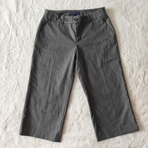 Banana Republic Women's Capri Dress Pants Cropped Y2K Trousers Pinstripe Gray 4